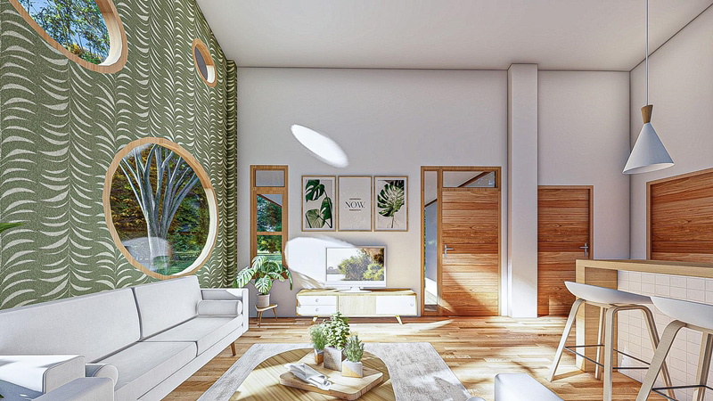 แบบบ้านชั้นเดียวในสวน