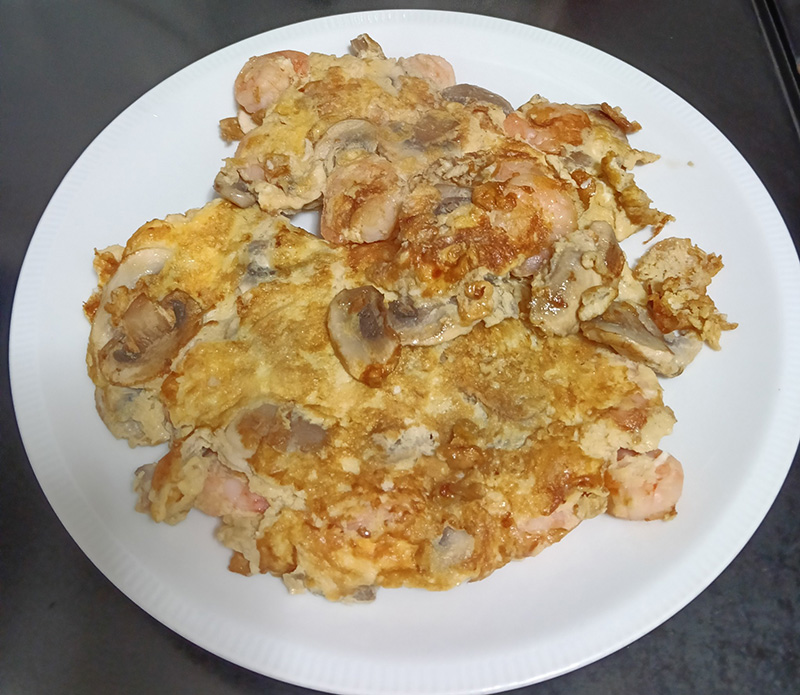 เบอร์เกอร์ไข่เจียวเห็ดกุ้ง เมนูอาหารเช้า อาหารฝรั่ง สูตรอาหาร