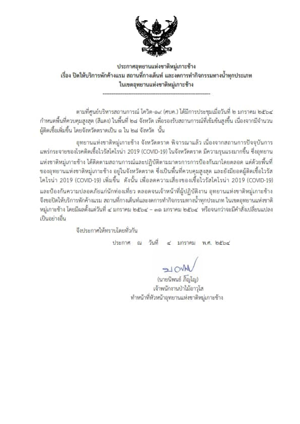 อุทยานแห่งชาติ โควิด 19