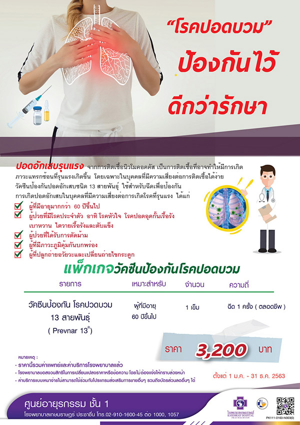 ราคาวัคซีนปอดอักเสบ