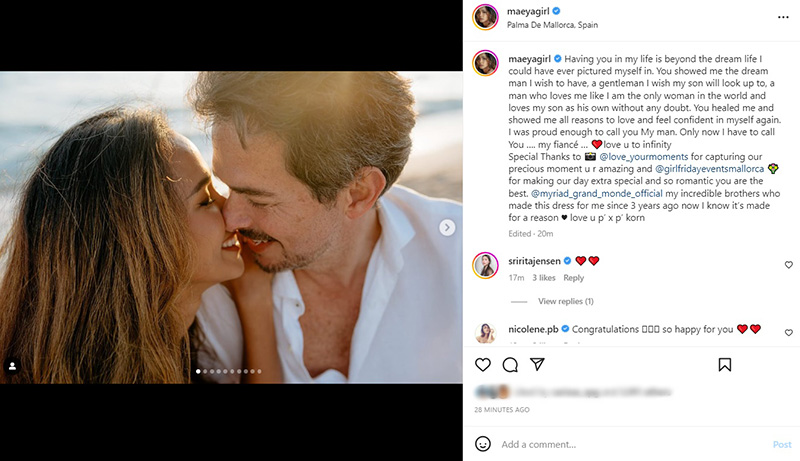 เมญ่า สุดแฮปปี้ แฟนหนุ่มสายฝอ คุกเข่าขอแต่งงาน