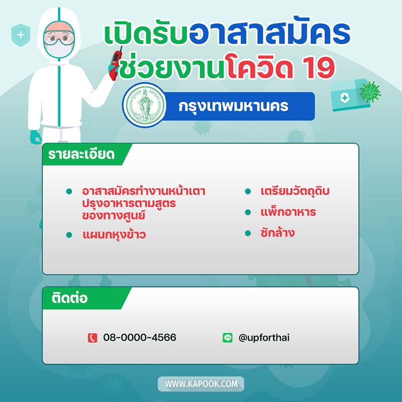 งานอาสาสมัคร ช่วยโควิด 19