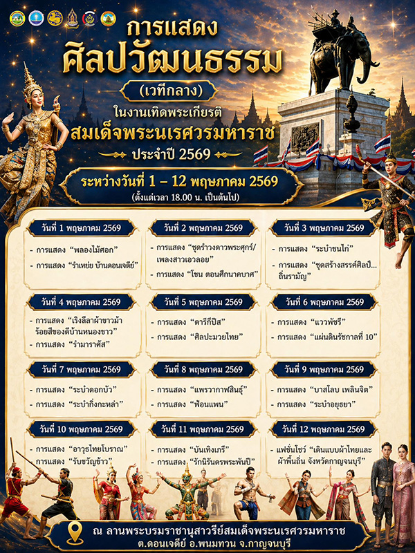 งานเทิดพระเกียรติสมเด็จพระนเรศวรมหาราช 2569