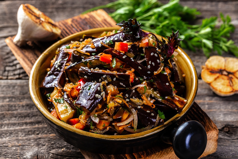 มะเขือม่วงปรุงรส พันจัน เครื่องเคียงอาหารเกาหลี เมนูอาหารเกาหลี สูตรอาหาร