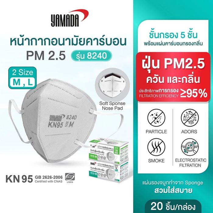 หน้ากากอนามัย YAMADA รุ่น 8240 ป้องกัน PM2.5