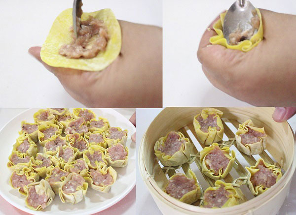 วิธีห่อขนมจีบ