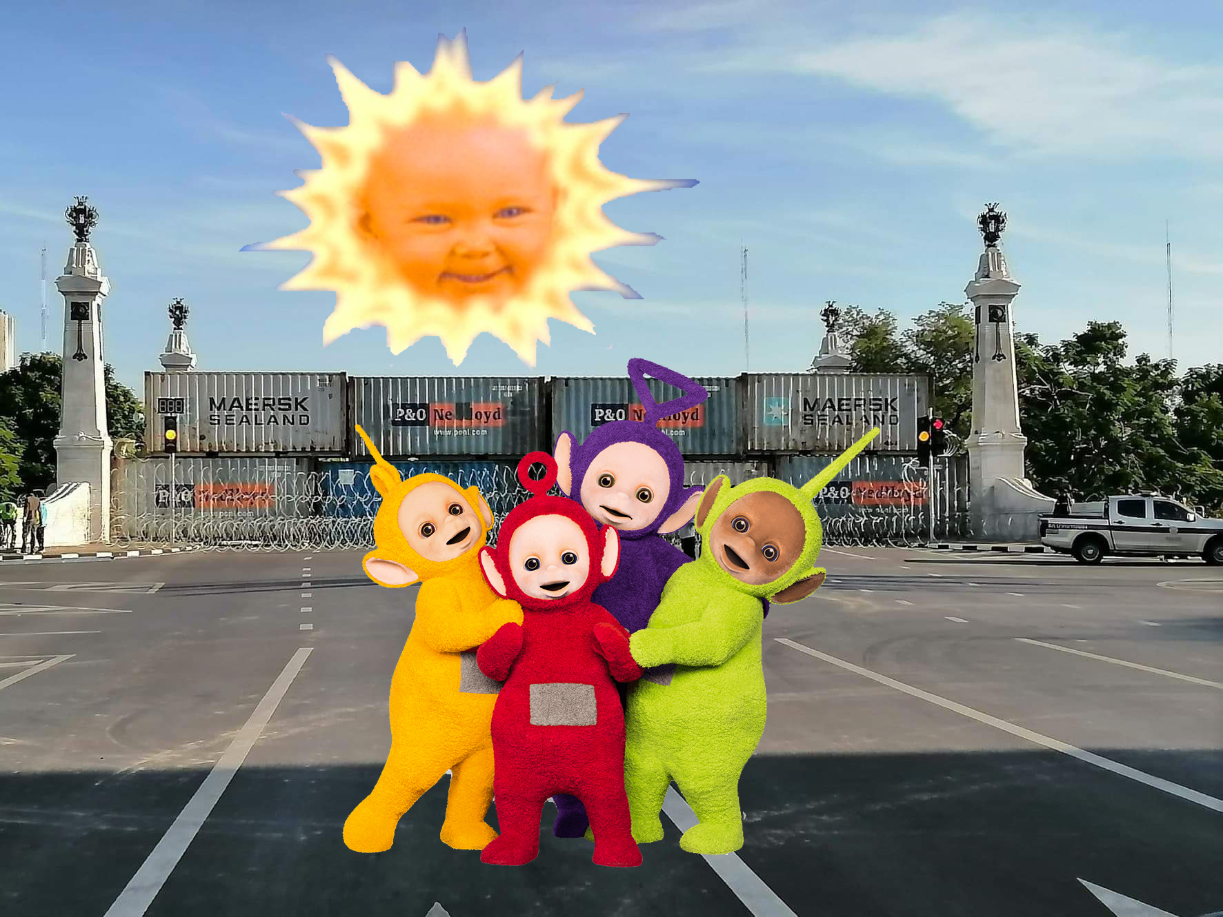 คอนเทนเนอร์ปิดถนน