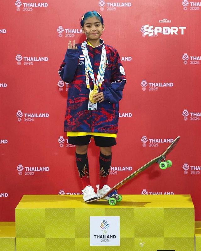 น้องมินิ จันทร์เก้า อุดมเพ็ญ นักสเกตบอร์ดทีมชาติไทย