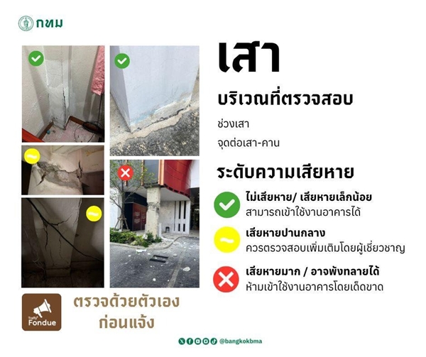 วิธีเช็กรอยร้าวเสา