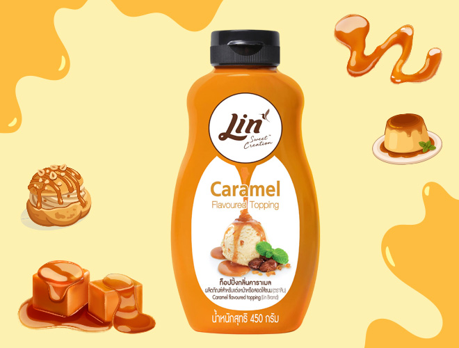 Lin Topping Caramel ซอสคาราเมล ยี่ห้อไหนดี ซอสคาราเมล ทำขนม ซอสคาราเมล เครื่องดื่ม