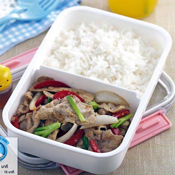 ข้าวหน้าหมูผัดน้ำมันหอย