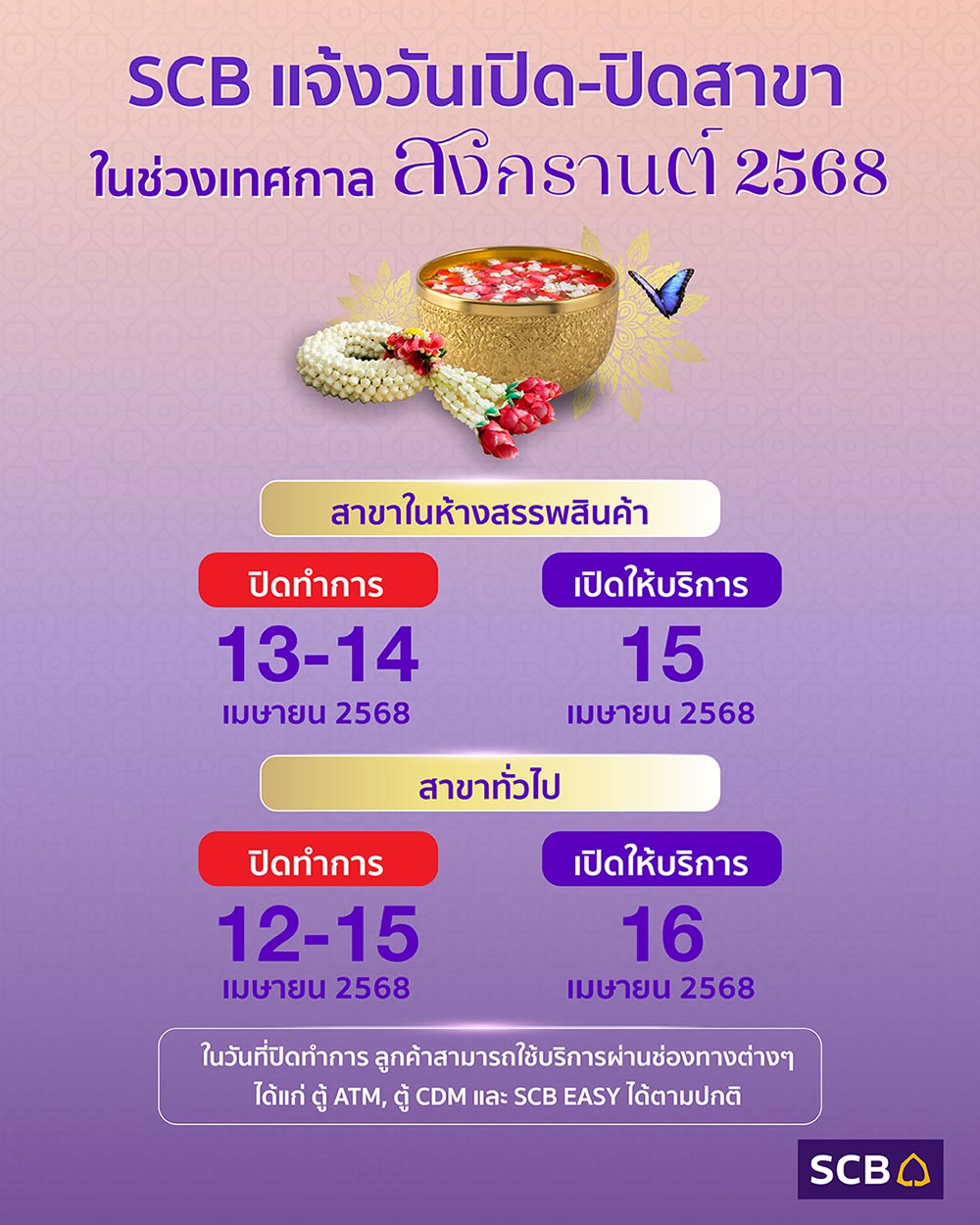 วันหยุดสงกรานต์ SCB