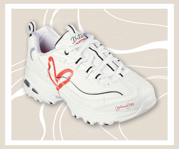 Skechers x JGoldcrown: D'Lites® รองเท้าผ้าใบสีขาวผู้หญิง 2023