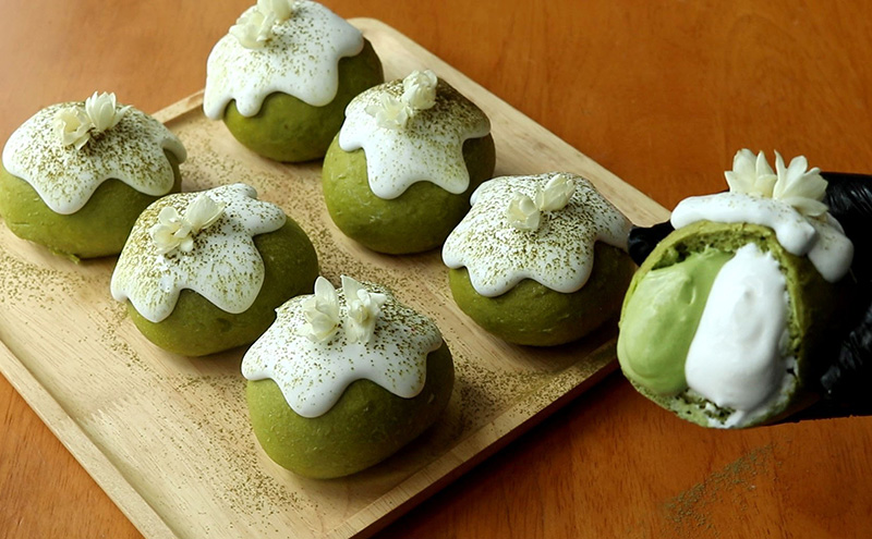 Matcha Jasmine Bread หรือ ขนมปังชาเขียวมัทฉะมะลิ สูตรขนม