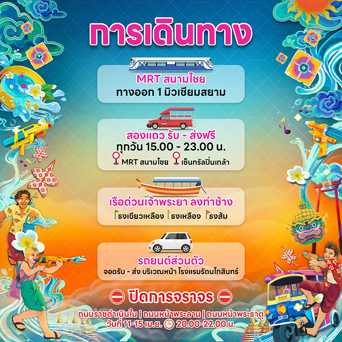 Maha Songkran World Water Festival 2025 วิธีเดินทาง