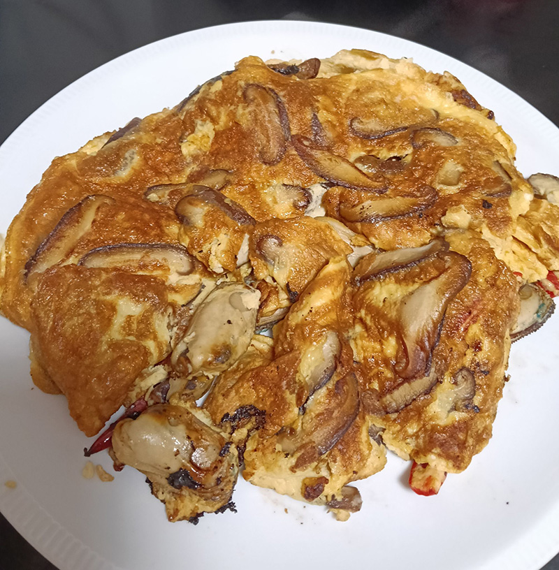 ไข่เจียวเผ็ดเห็ดหอมหอยแมลงภู่ เมนูไข่ สูตรอาหาร