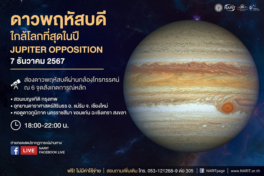 ดูดาวกลางกรุง ดาวพฤหัสบดีใกล้โลกที่สุดในรอบปี