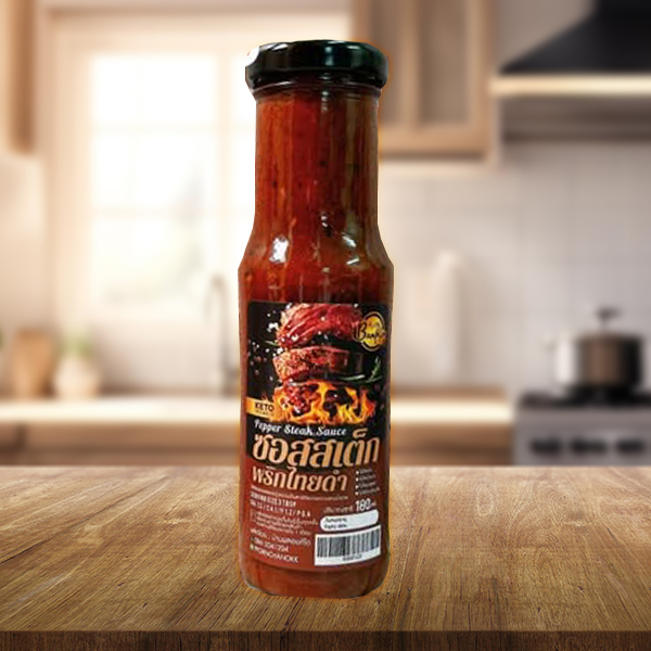 บ้านพลอยคีโต ซอสสเต็กพริกไทยดำ สูตรคีโต