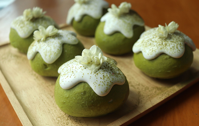 Matcha Jasmine Bread หรือ ขนมปังชาเขียวมัทฉะมะลิ สูตรขนม