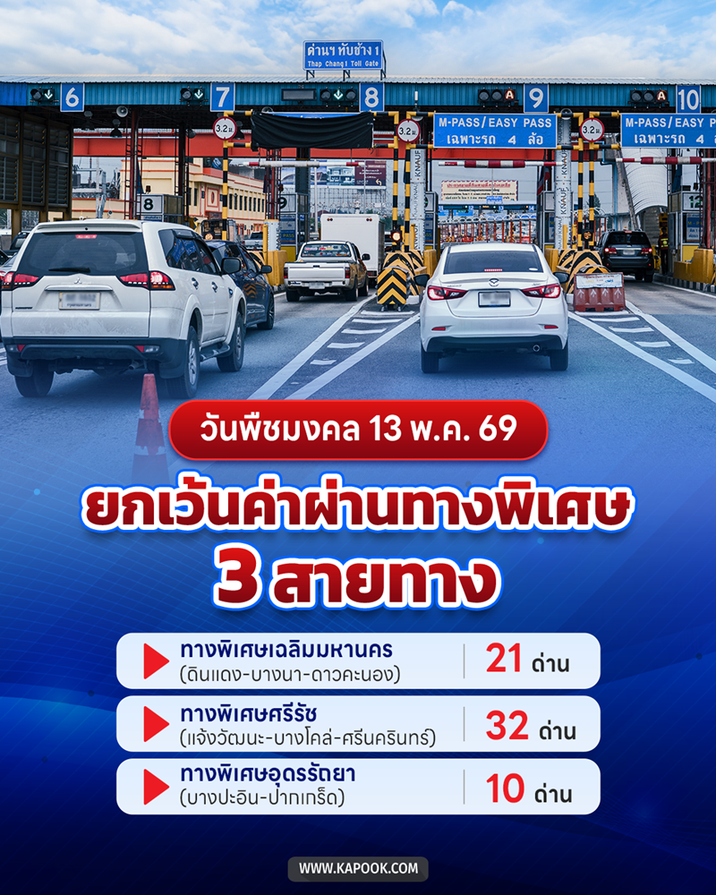 ทางด่วนฟรีวันพืช