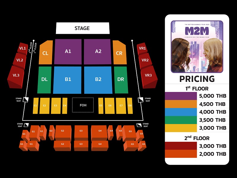 M2M คอนเสิร์ต ผังที่นั่ง