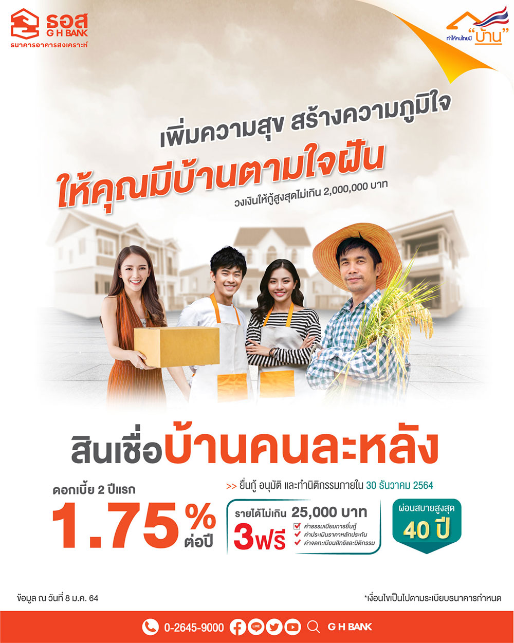 สินเชื่อบ้านคนละหลัง