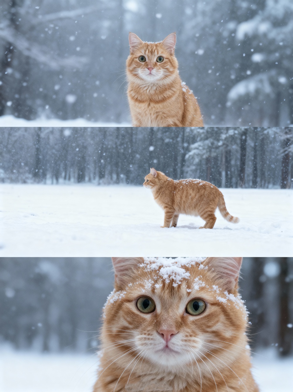 แมวในวิวหิมะ