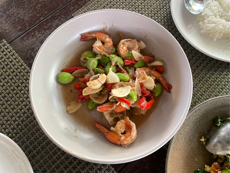 กุ้งผัดสะตอ