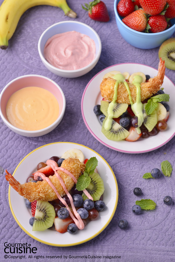 สลัดผลไม้กุ้งกรอบ