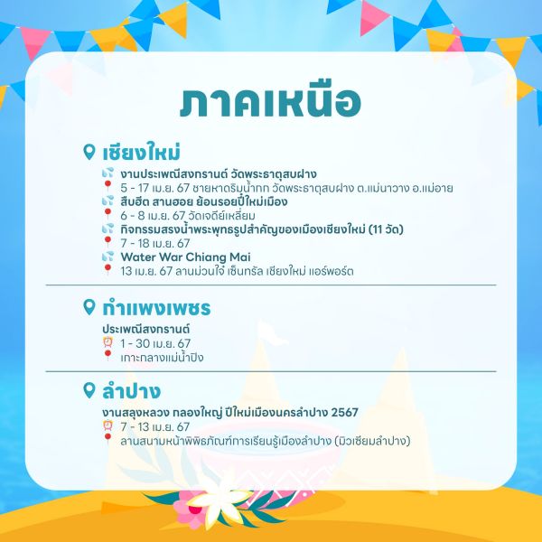 งานสงกรานต์ 2567 ภาคเหนือ