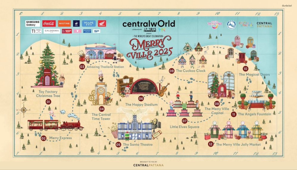 ไฟคริสต์มาส เซ็นทรัลเวิลด์ 2025 หมู่บ้าน Merry Ville