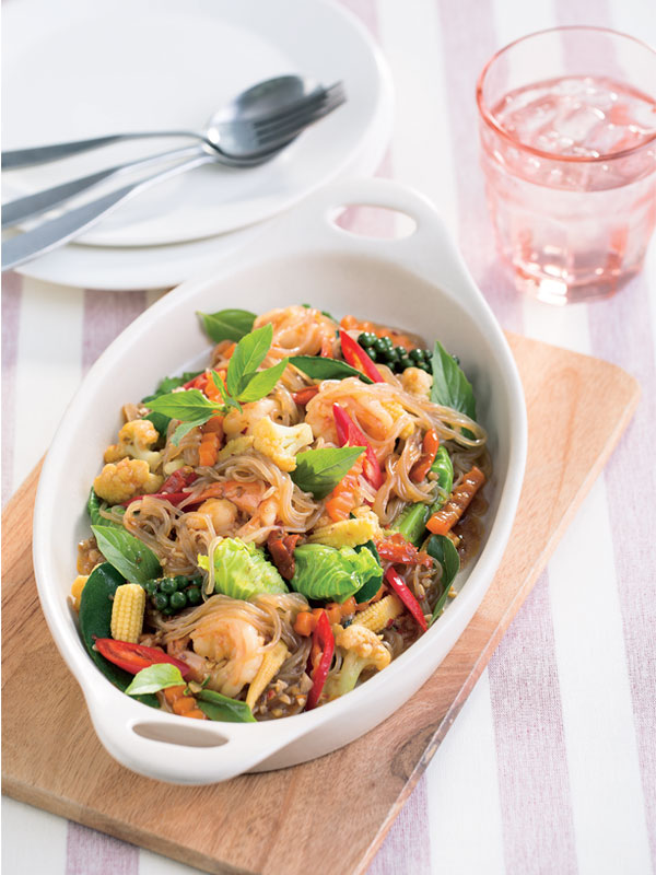 ผัดขี้เมากุ้งเส้นบุก