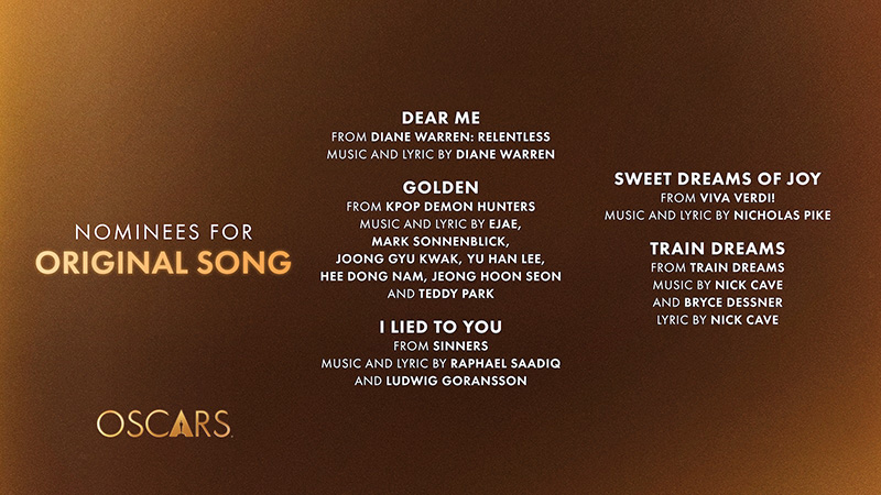 รายชื่อผู้เข้าชิงรายชื่อผู้เข้าชิงออสการ์ 2026 รางวัล Academy Awards ครั้งที่ 98