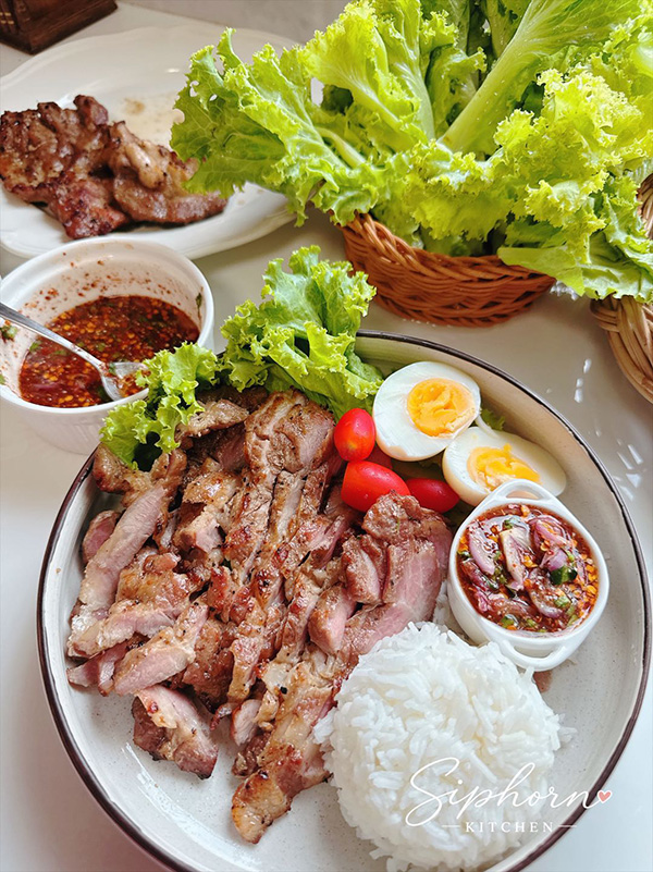 สันคอหมูย่าง เมนูคอหมูย่าง สูตรหมูย่าง