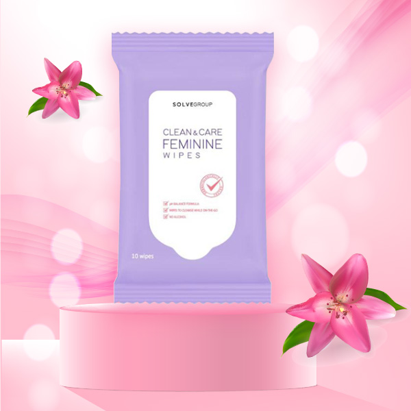 ทิชชูเปียกเช็ดจุดซ่อนเร้น Solve Ferti Clean & Care Feminine Wipes
