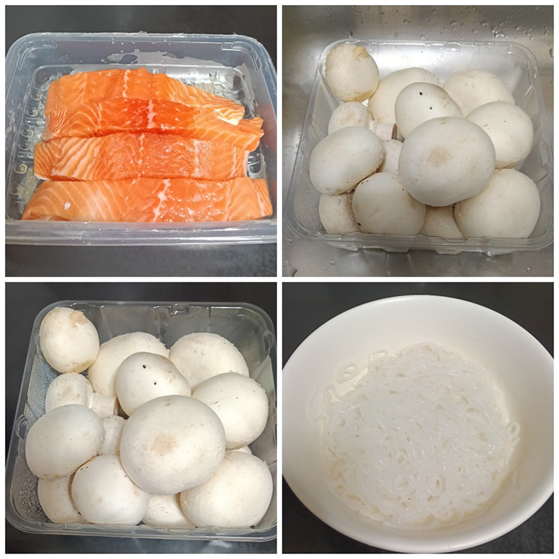 ราดหน้าแซลมอนเส้นบุก เมนูอาหารจานเดียว สูตรอาหาร