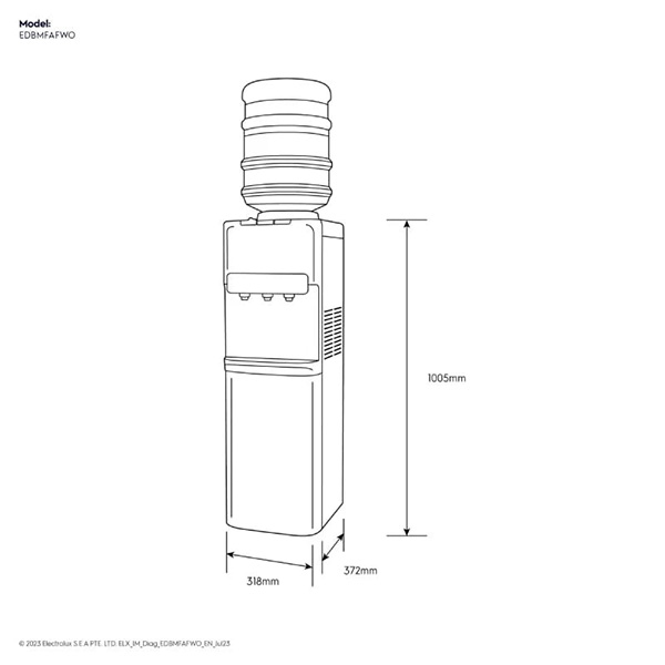 ELECTROLUX ตู้กดน้ำร้อน - น้ำเย็น รุ่น EDBMFAFWO