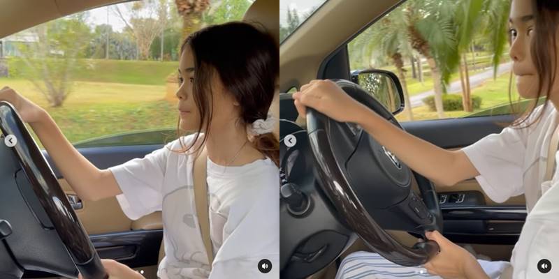 น้องลียา ลูกเป๊ก ธัญญ่า หัดขับรถ