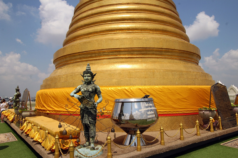 ท้าวจตุโลกบาลทั้ง 4 พระองค์ บนวัดสระเกศราชวรมหาวิหาร (ภูเขาทอง)