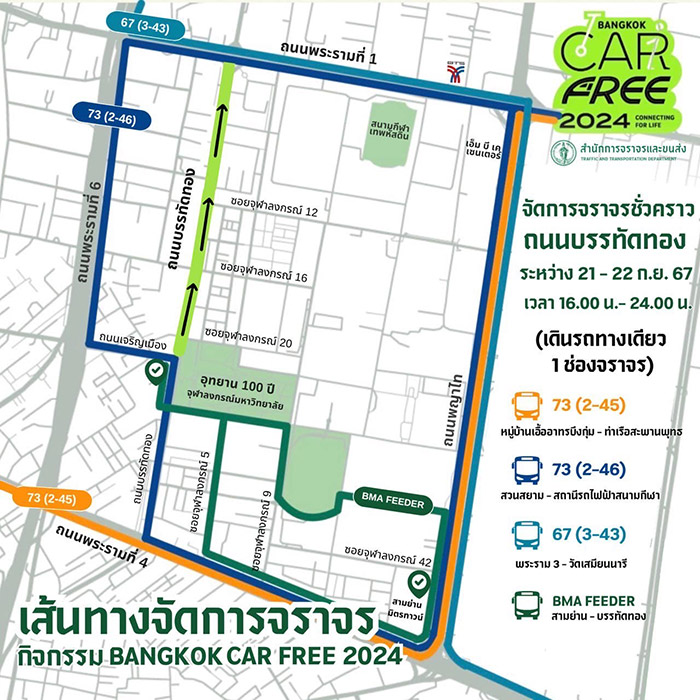 Bangkok Car Free 2024 ปิดถนนไหม
