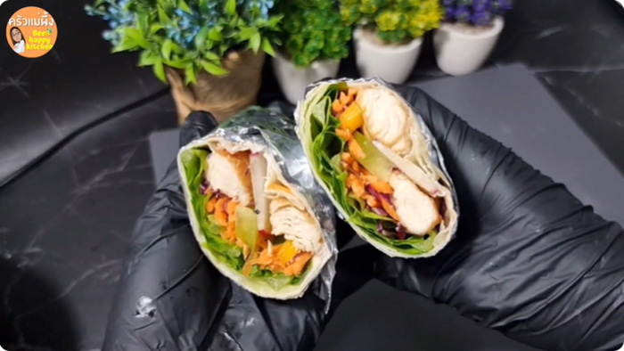 แรปไก่เทอริยากิ เมนูไก่ อาหารเพื่อสุขภาพ สูตรอาหาร