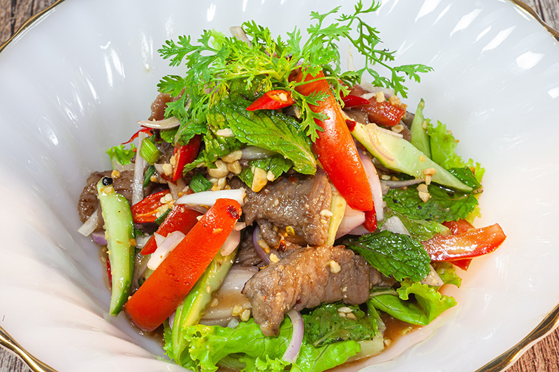 ยำเนื้อแตงกวา เมนูยำเนื้อย่าง เมนูยำ เมนูเนื้อย่าง อาหารไทย