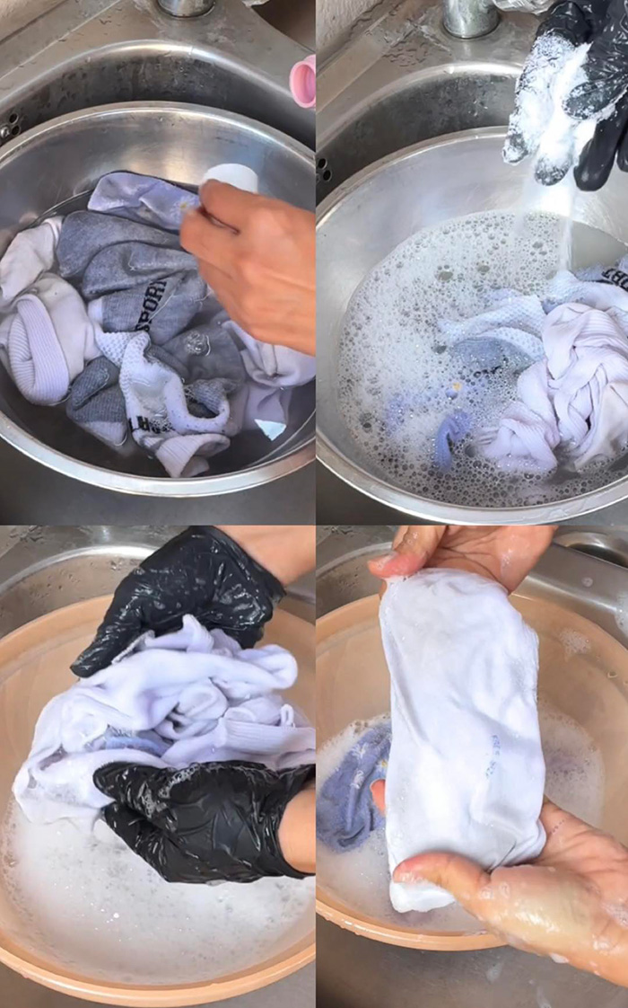 วิธีซักถุงเท้าให้ขาวสะอาด