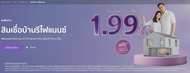 รีไฟแนนซ์บ้าน ธนาคารไทยพาณิชย์
