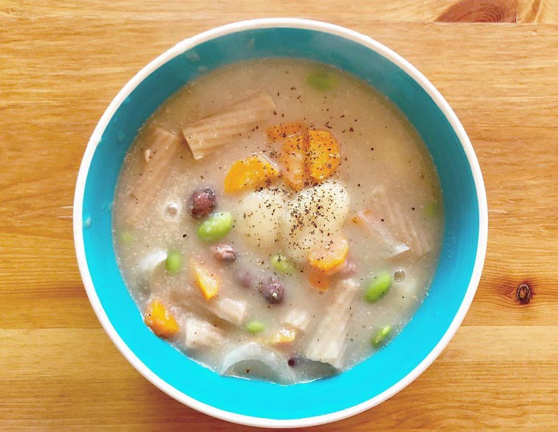Potato Soup with Various Pasta