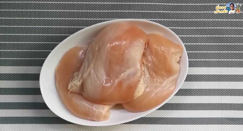 วิธีหั่นอกไก่