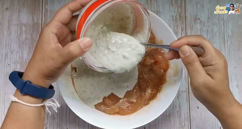 วิธีผสมแป้งกับไก่