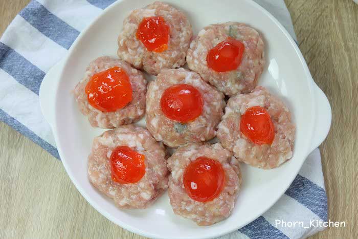 หมูสับนึ่งไข่เค็ม