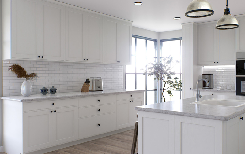 ห้องครัวสีขาวล้วน