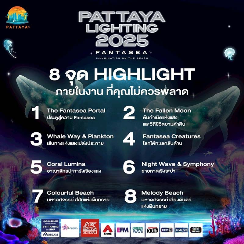 Pattaya Lighting 2025 จุดไฮไลต์